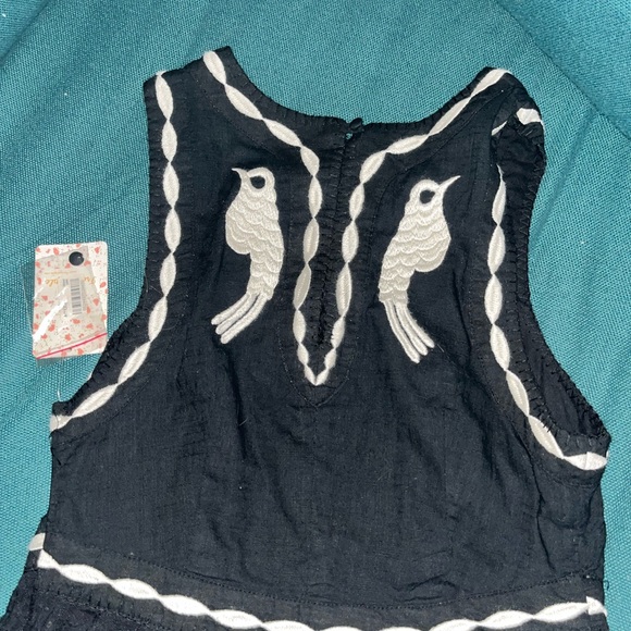 NWT free people birds of a feather black embroidered dress size 4 - Picture 6 of 8